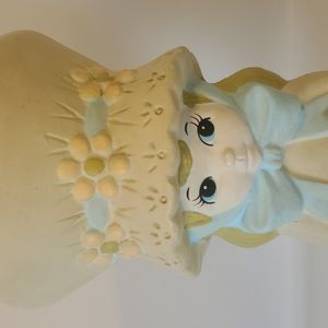 Vintage antique 1974 RARE dan-dee girl piggy bank plastic